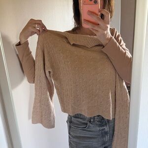 Jessica Simpson Cable Knit Turtleneck Sweater - Cream